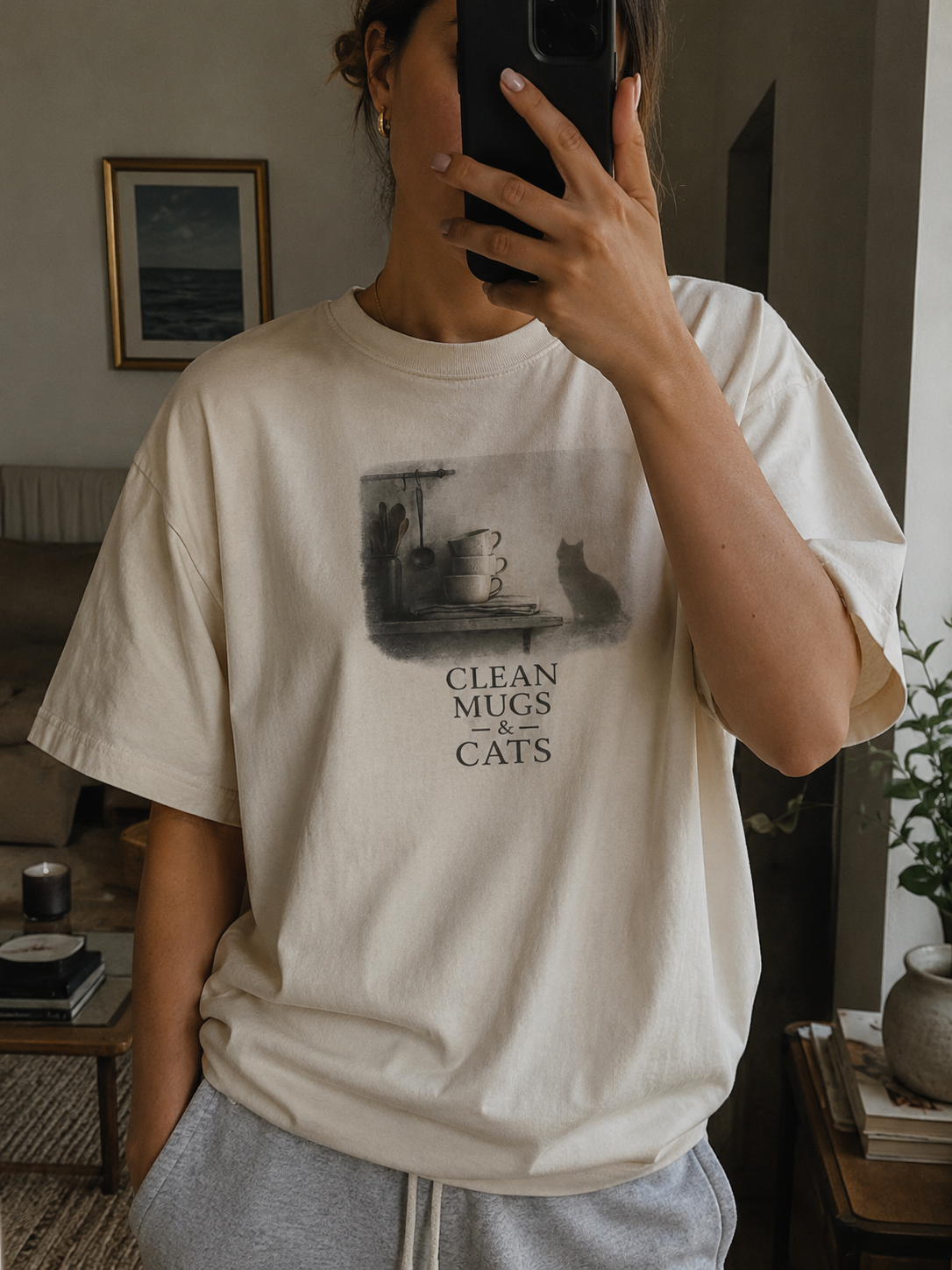 Clean Mugs & Cats Tee